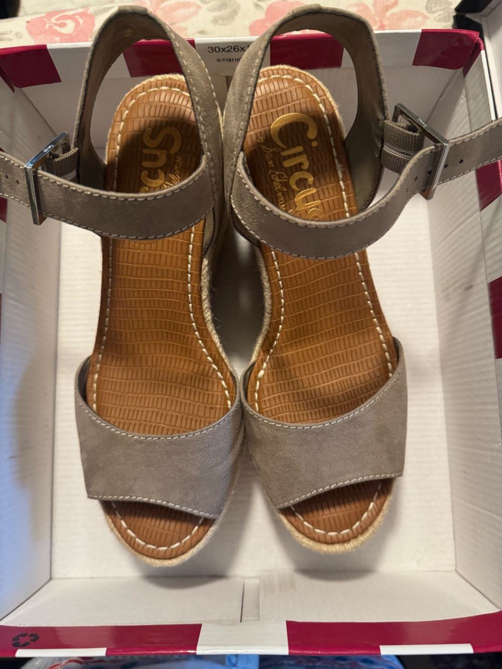 Circus by Sam Edelman Taupe Ankle-Strap Wedge Sandals